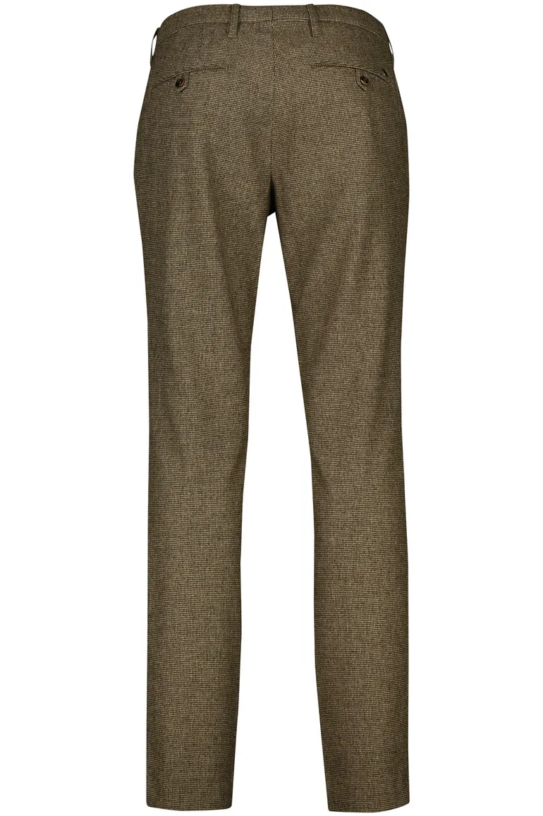 Alberto chino Rob bruin geruit wol slim fit