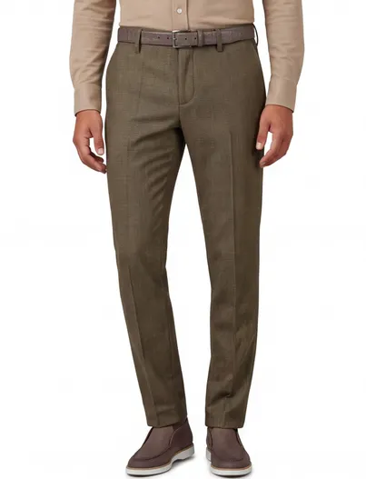 Alberto Alberto chino Rob bruin geruit wol slim fit