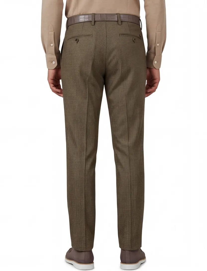 Alberto chino Rob bruin geruit wol slim fit
