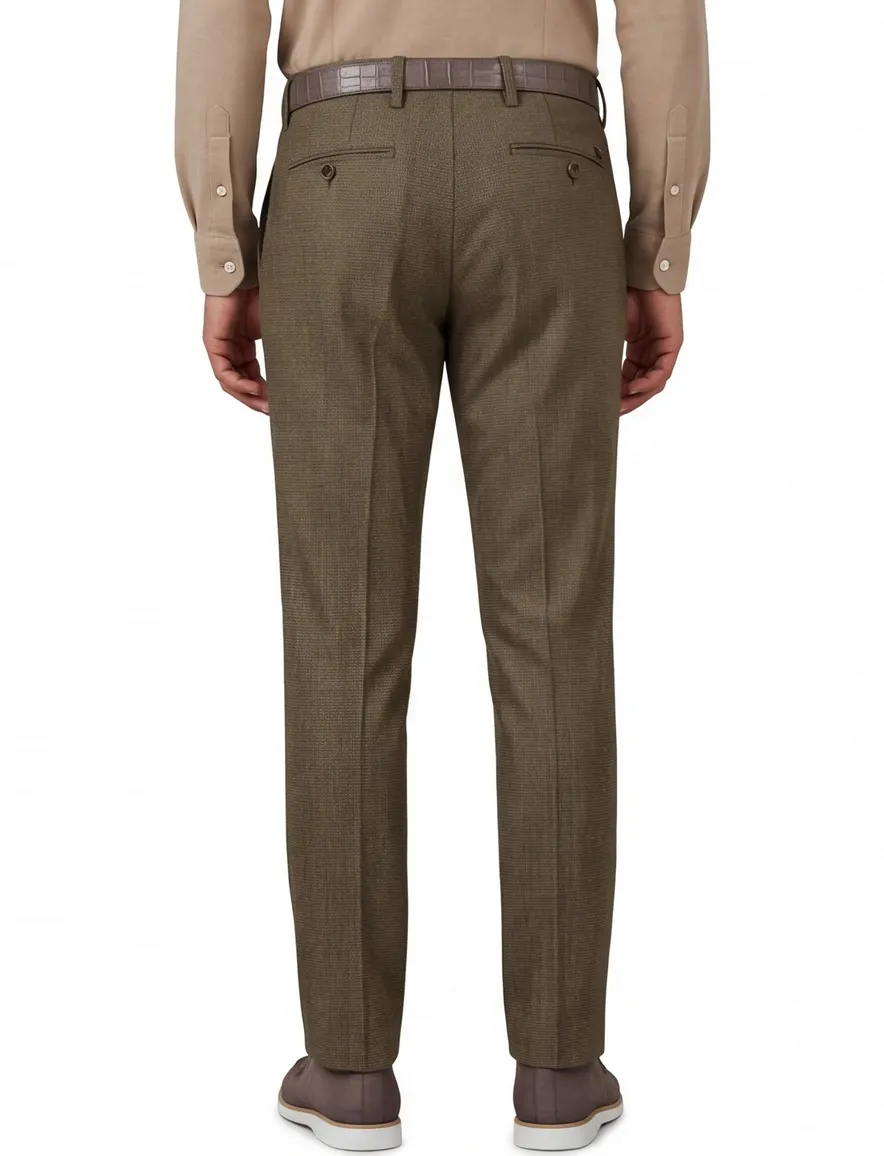 Alberto chino Rob bruin geruit wol slim fit
