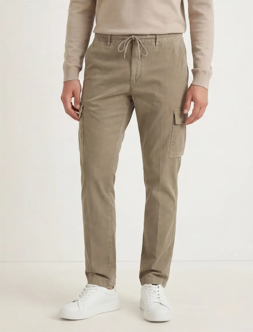 Alberto Pantalon cargo bruin John katoen slim fit