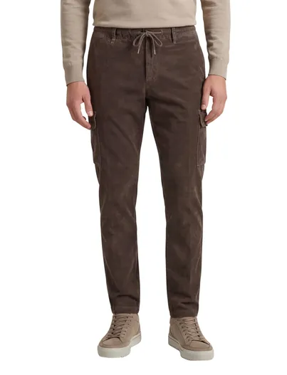 Alberto Alberto Pantalon cargo effen bruin katoen John ribstof
