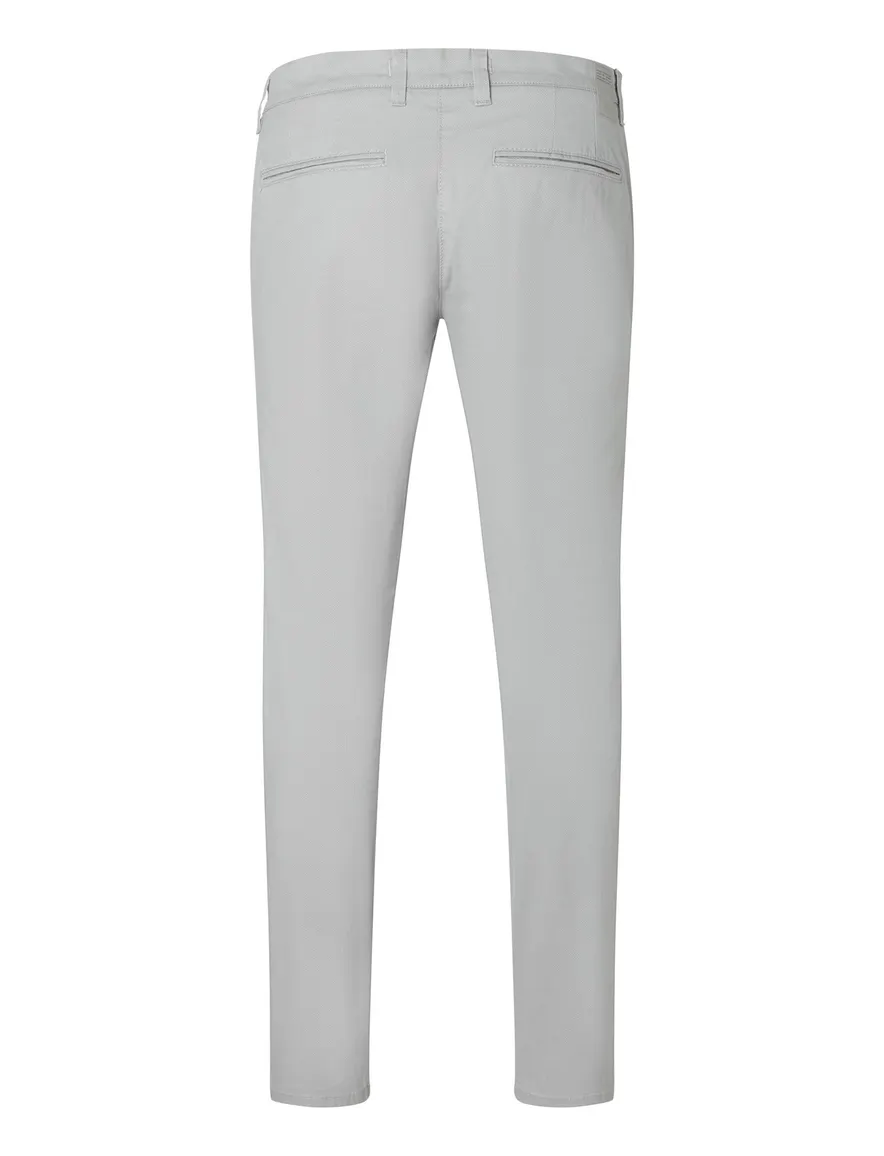 Mac Pantalon effen grijs katoen normale fit