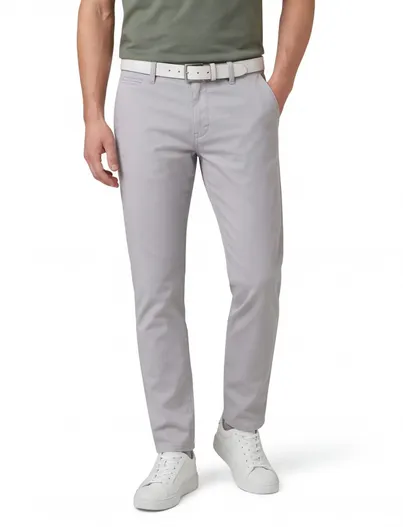 Mac katoenen Mac Pantalon grijs effen normale fit