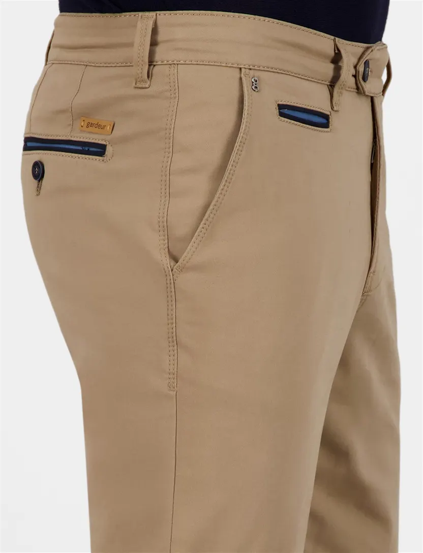 Broek Gardeur Benny camel flatfront
