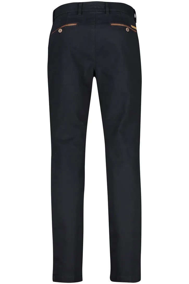 Gardeur katoenen broek donkerblauw effen normale fit
