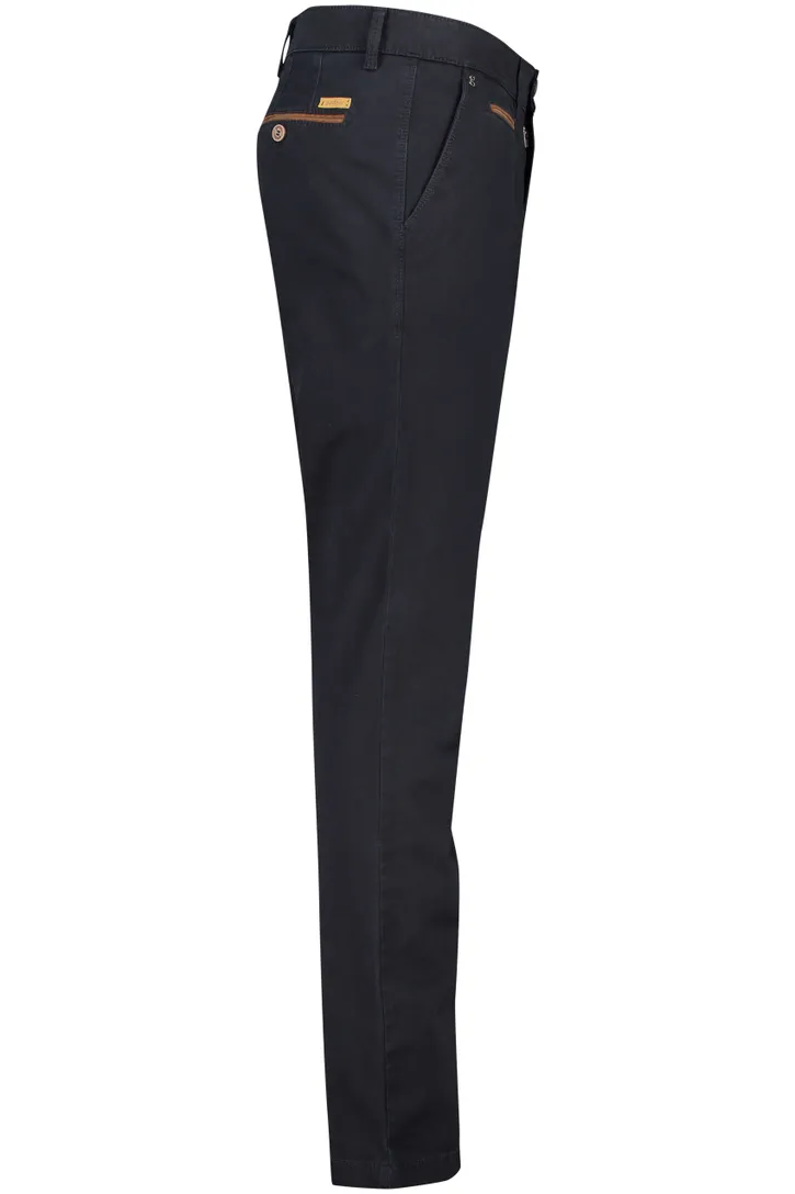 Gardeur katoenen broek donkerblauw effen normale fit