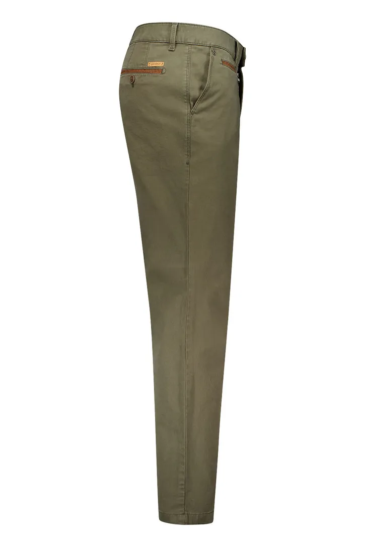 katoenen broek Gardeur Benny groen effen