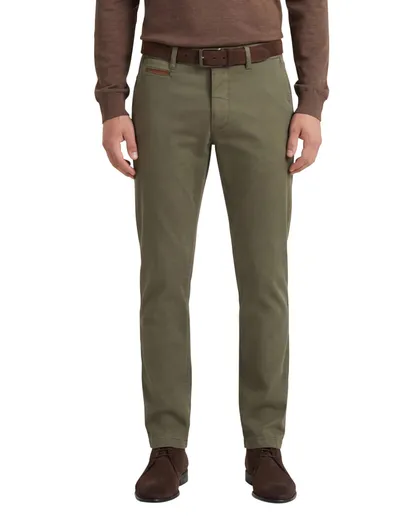 Gardeur katoenen broek Gardeur Benny groen effen