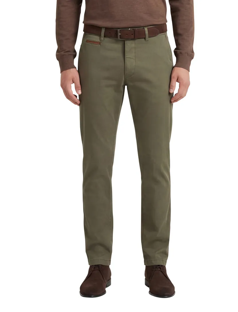 katoenen broek Gardeur Benny groen effen