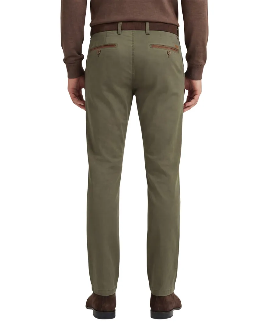 katoenen broek Gardeur Benny groen effen