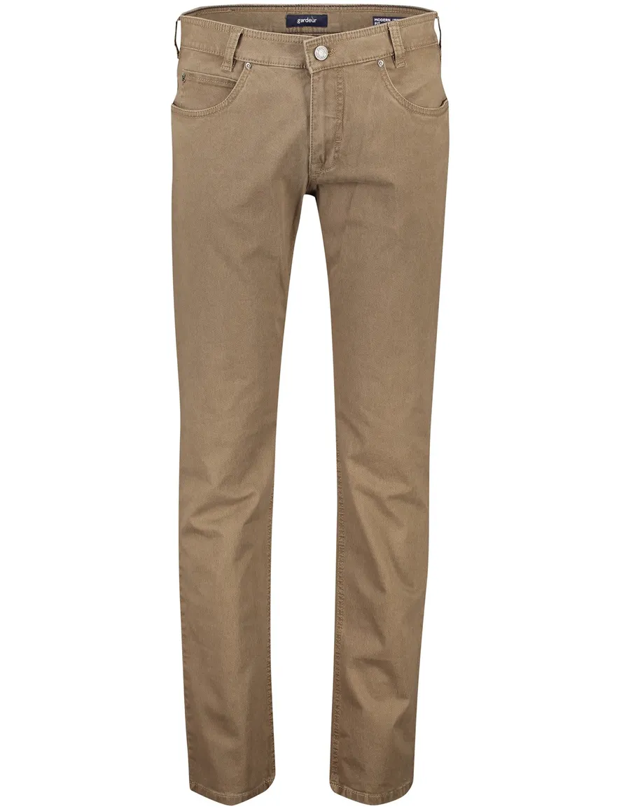 jeans Gardeur bruin effen katoen, stretch