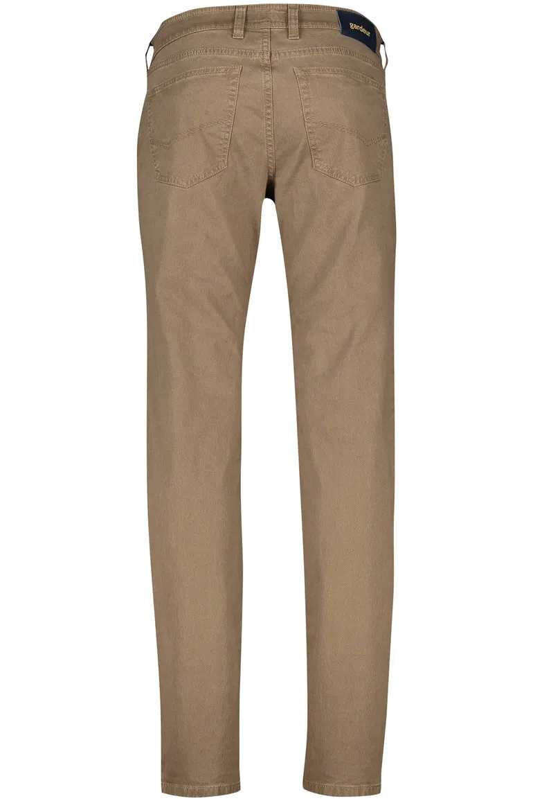 Gardeur 5-pocket bruin effen katoen normale fit