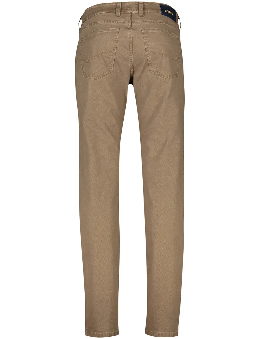 jeans Gardeur bruin effen katoen, stretch