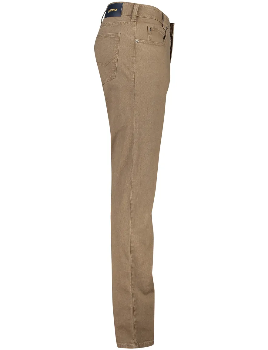jeans Gardeur bruin effen katoen, stretch