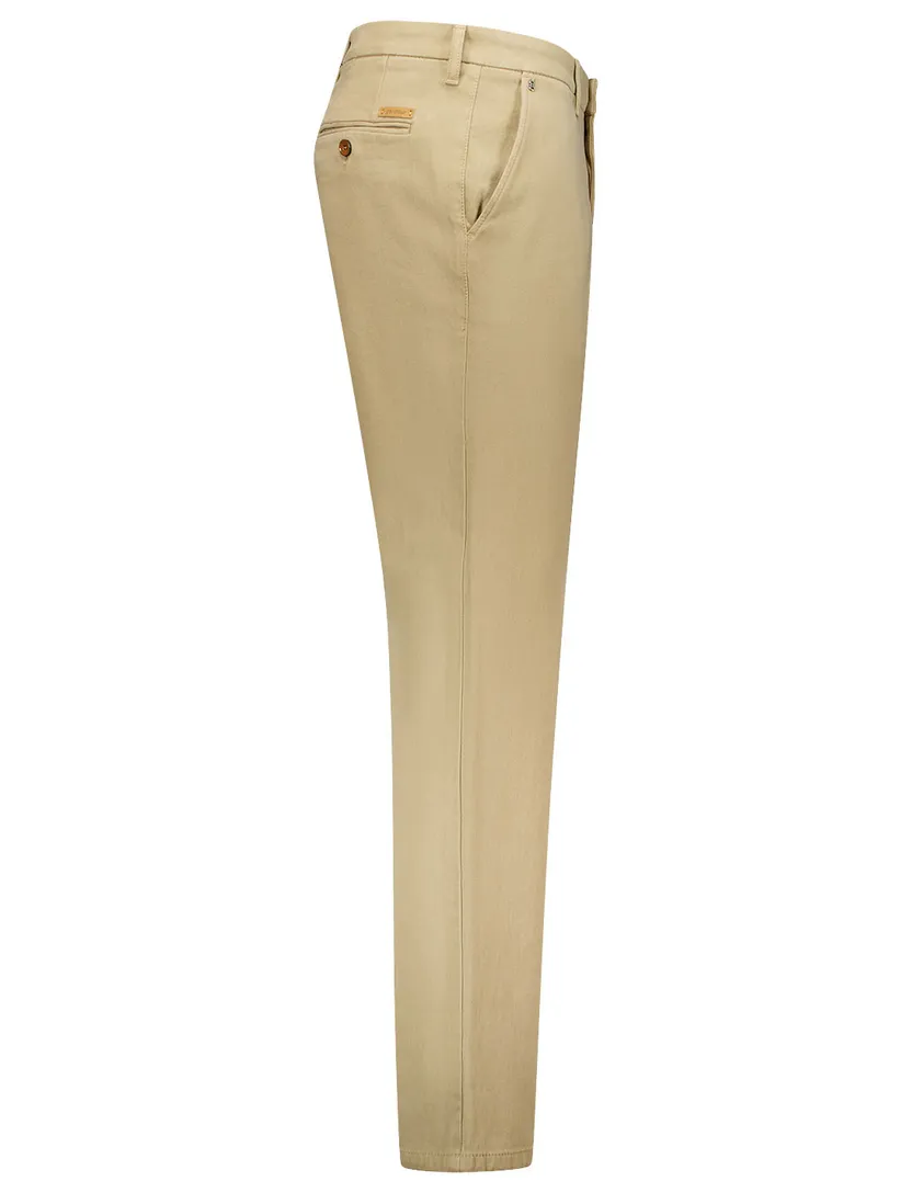 Pantalon katoen Gardeur effen beige Modern Fit