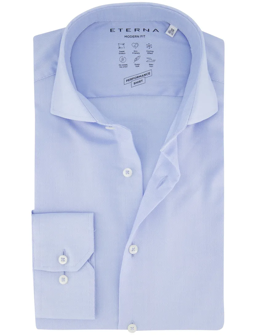 Eterna overhemd effen blauw modern fit