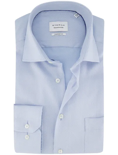 Eterna Eterna comfort fit overhemd blauw geprint