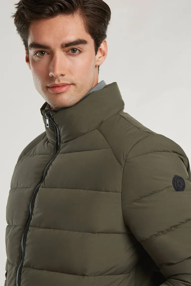 Reset winterjas effen groen hampstead normale fit