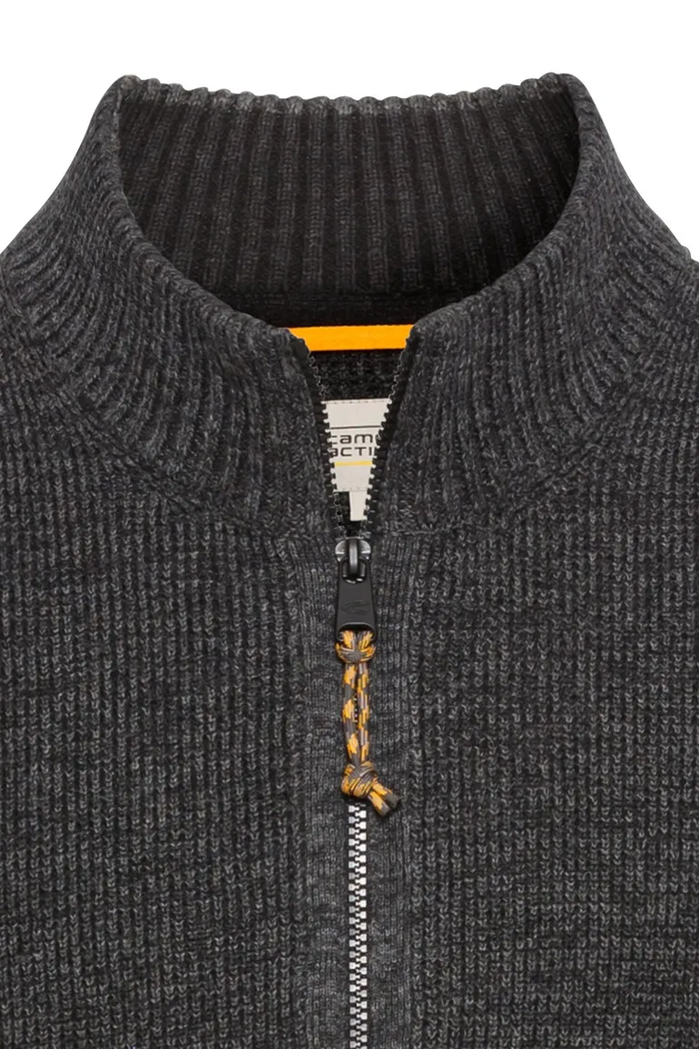 Camel Active vest antraciet gebreid