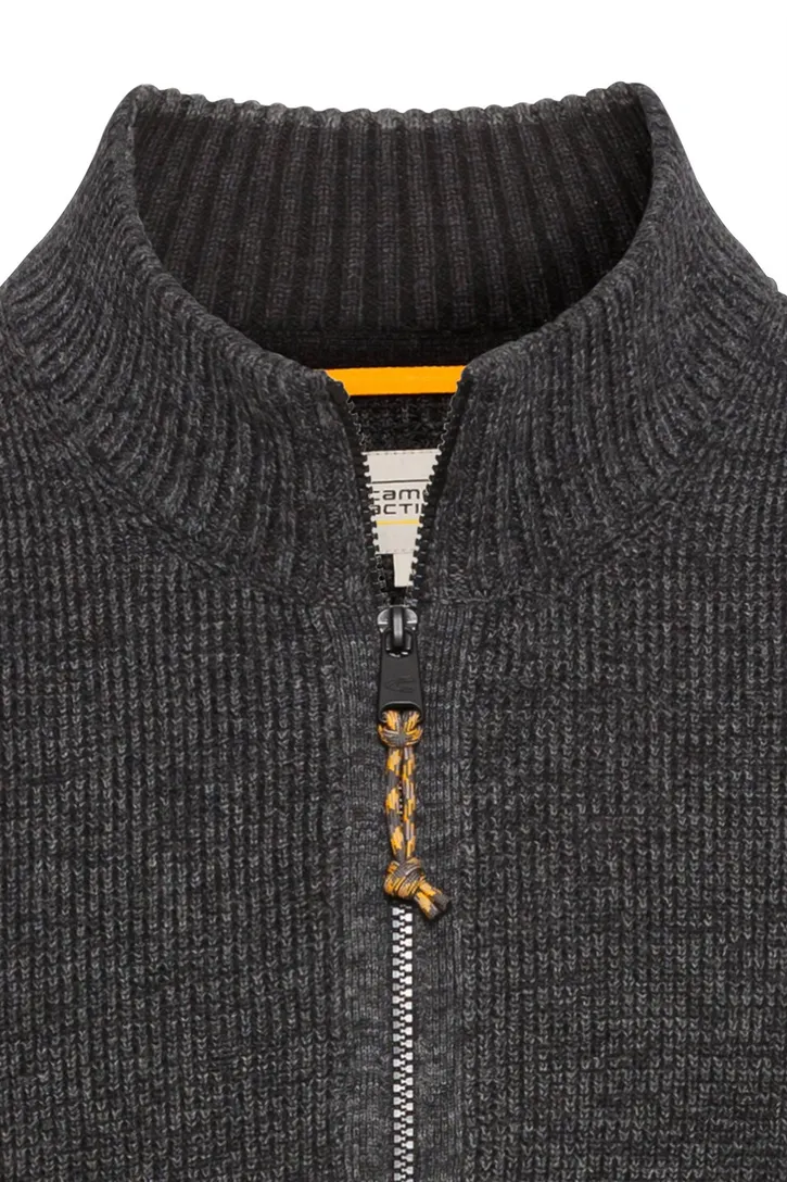 Gebreid Camel Active vest antraciet