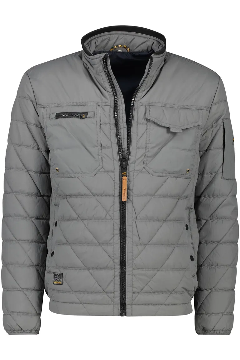 winterjas Camel Active grijs wijde fit effen rits