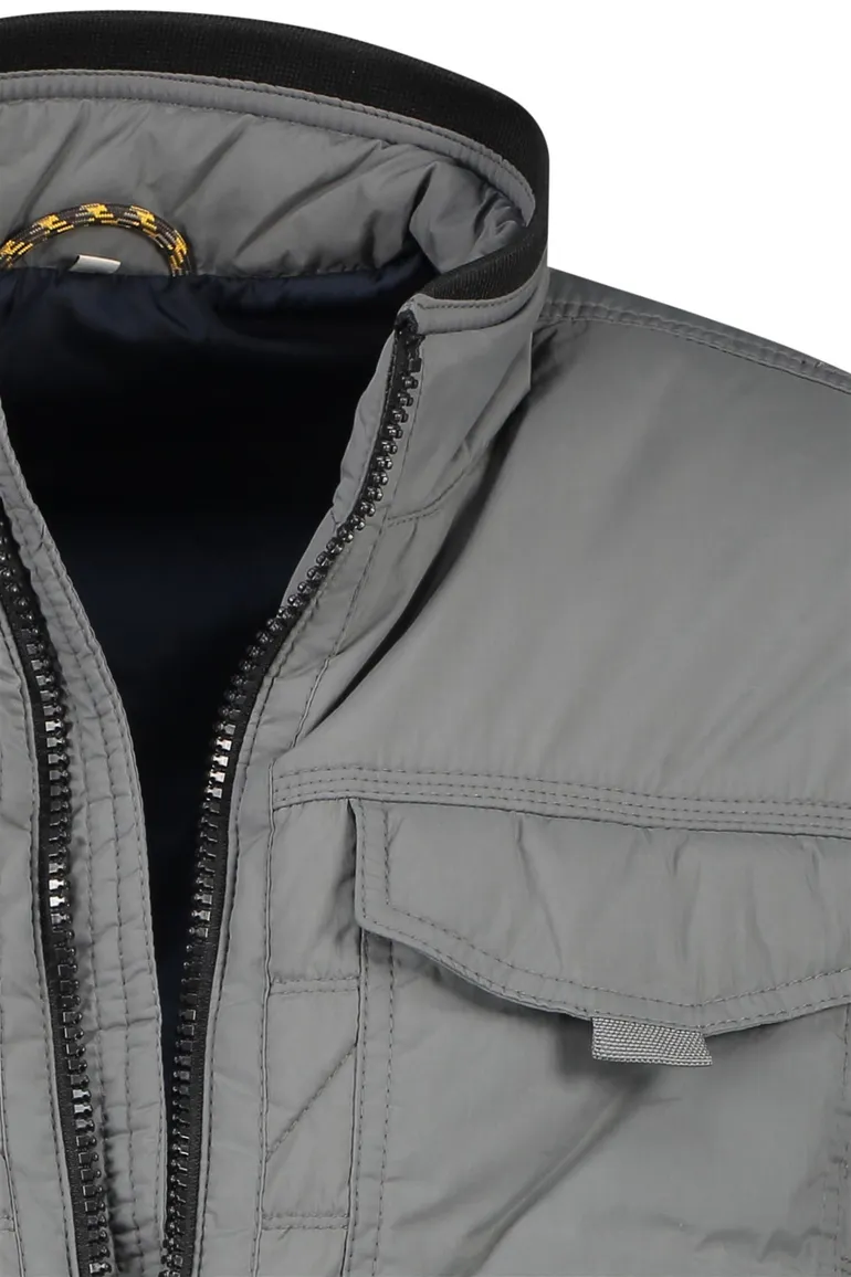 winterjas Camel Active grijs wijde fit effen rits