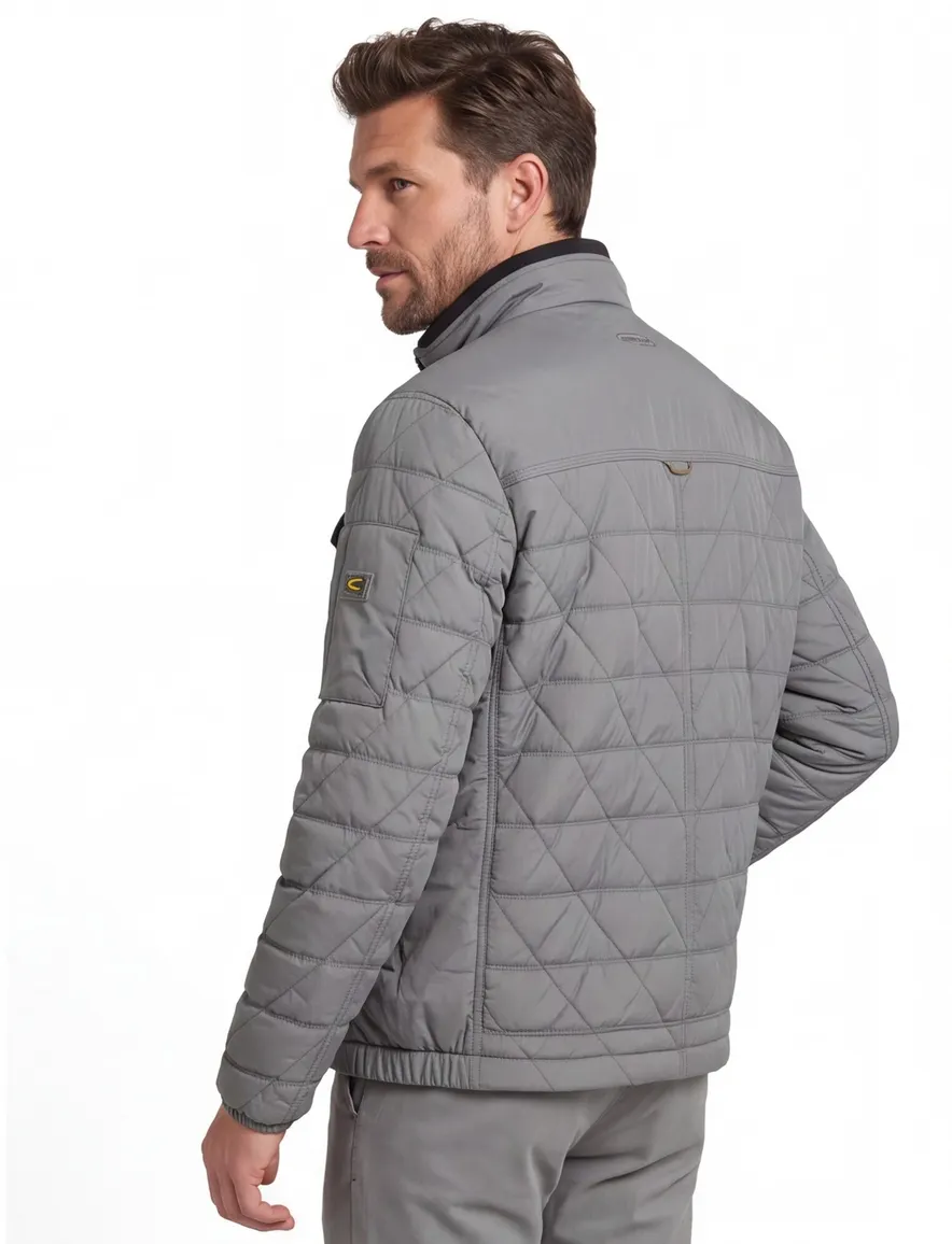winterjas Camel Active grijs wijde fit effen rits