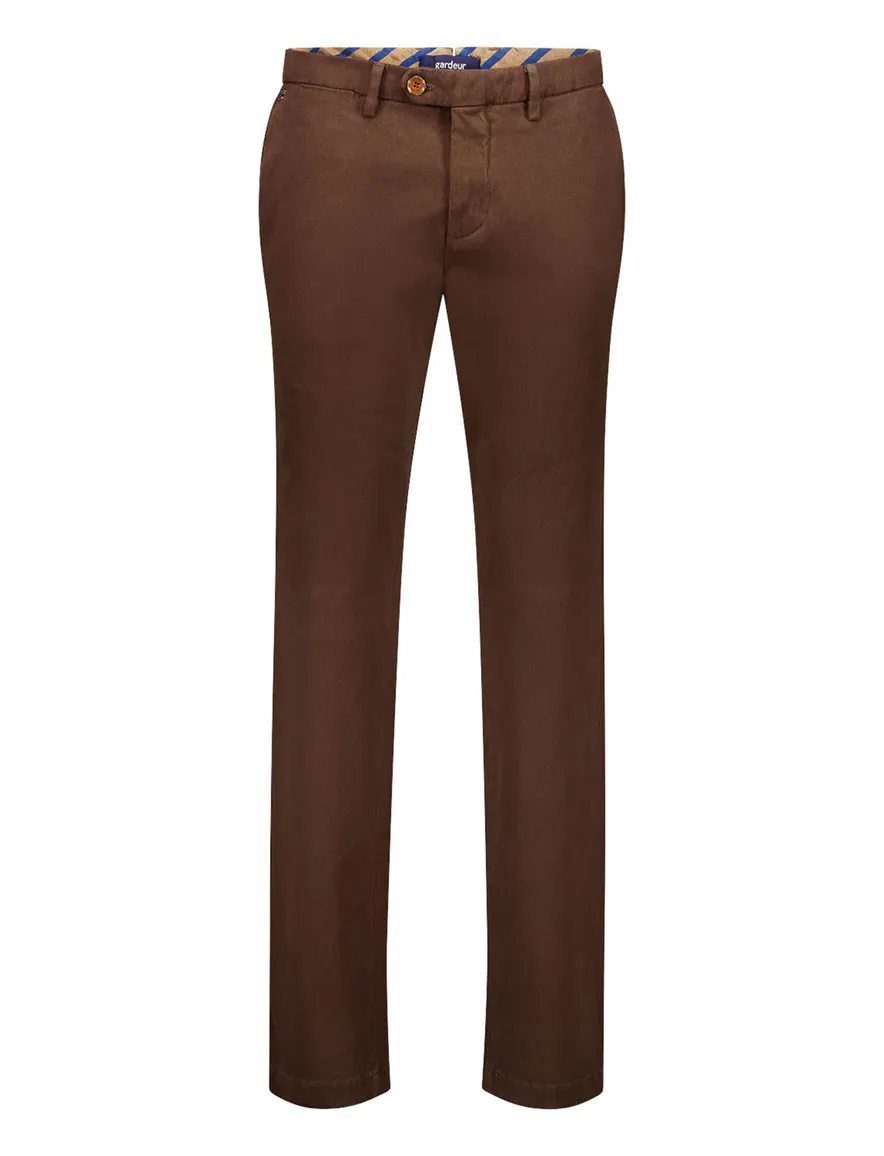 Gardeur broek bruin Savage 3 katoen