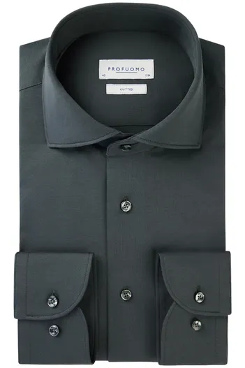 Profuomo Profuomo Slim Fit overhemd groen knitted