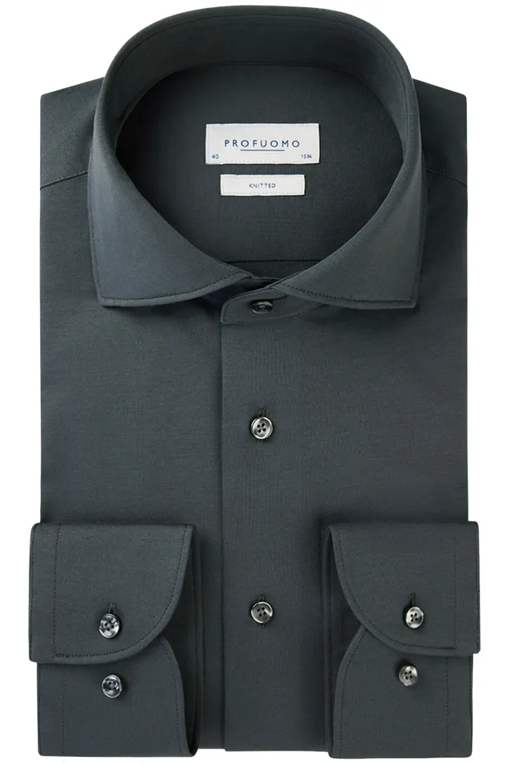 Profuomo Slim Fit overhemd groen knitted