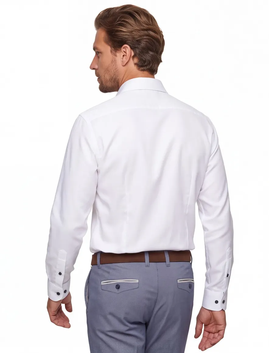 Ledub overhemd wit Modern Fit