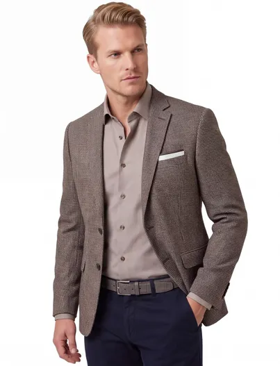 Portofino Colbert Portofino Grou Jacket Drop bruin geruit