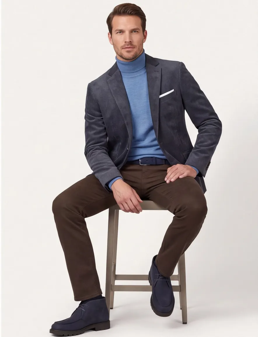 Colbert Portofino donkerblauw corduroy