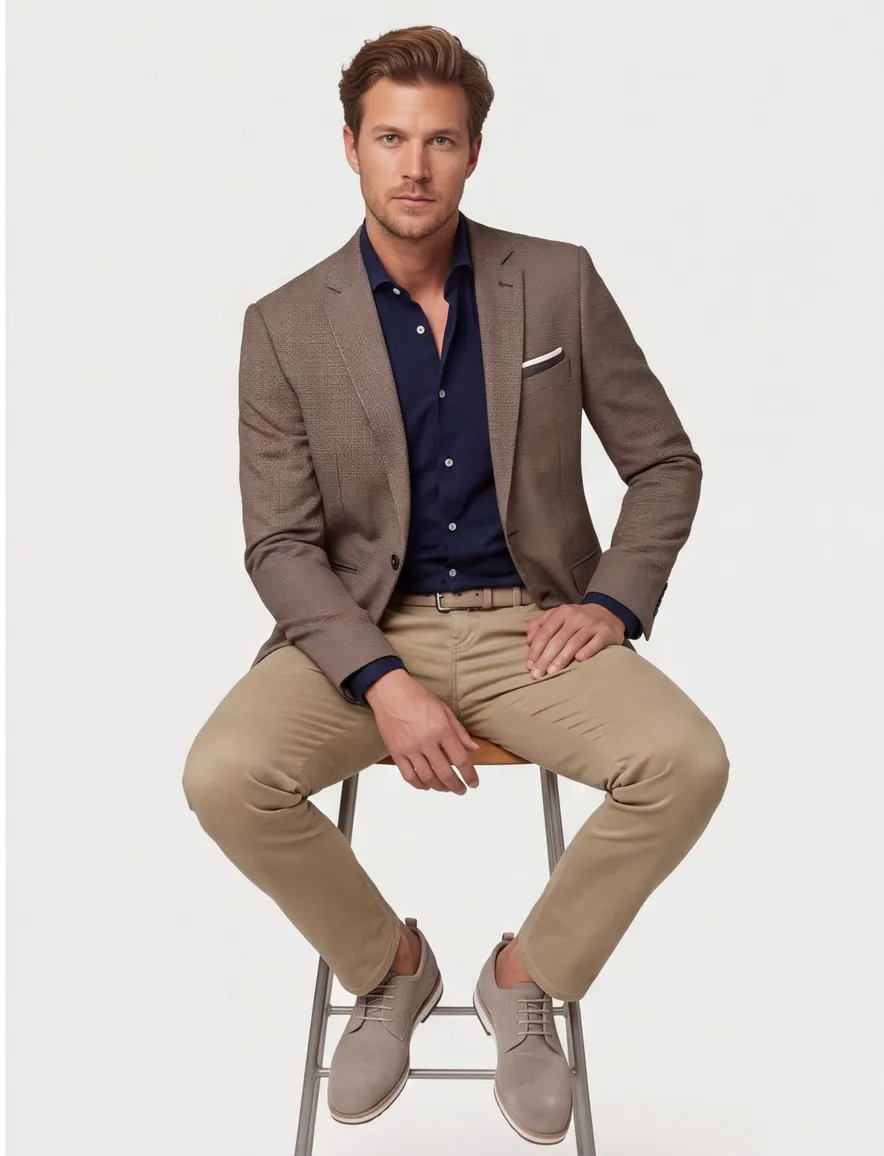 Portofino colbert bruin polyester