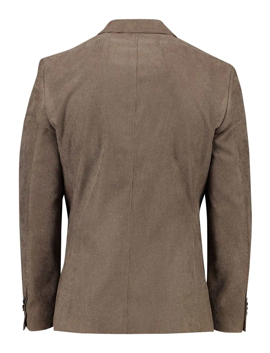 Portofino colbert bruin geprint normale fit