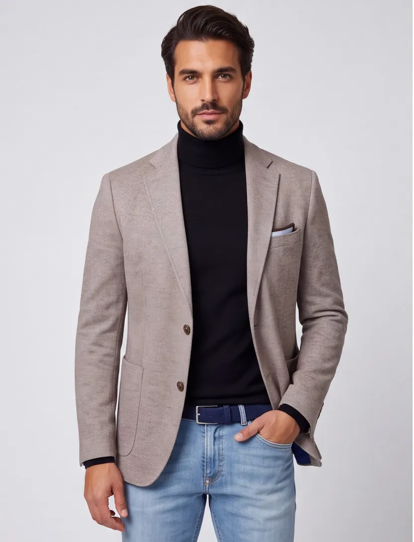 Portofino colbert Luka Jersey grijs normale fit