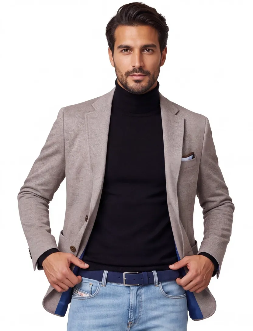 Portofino colbert Luka Jersey grijs normale fit
