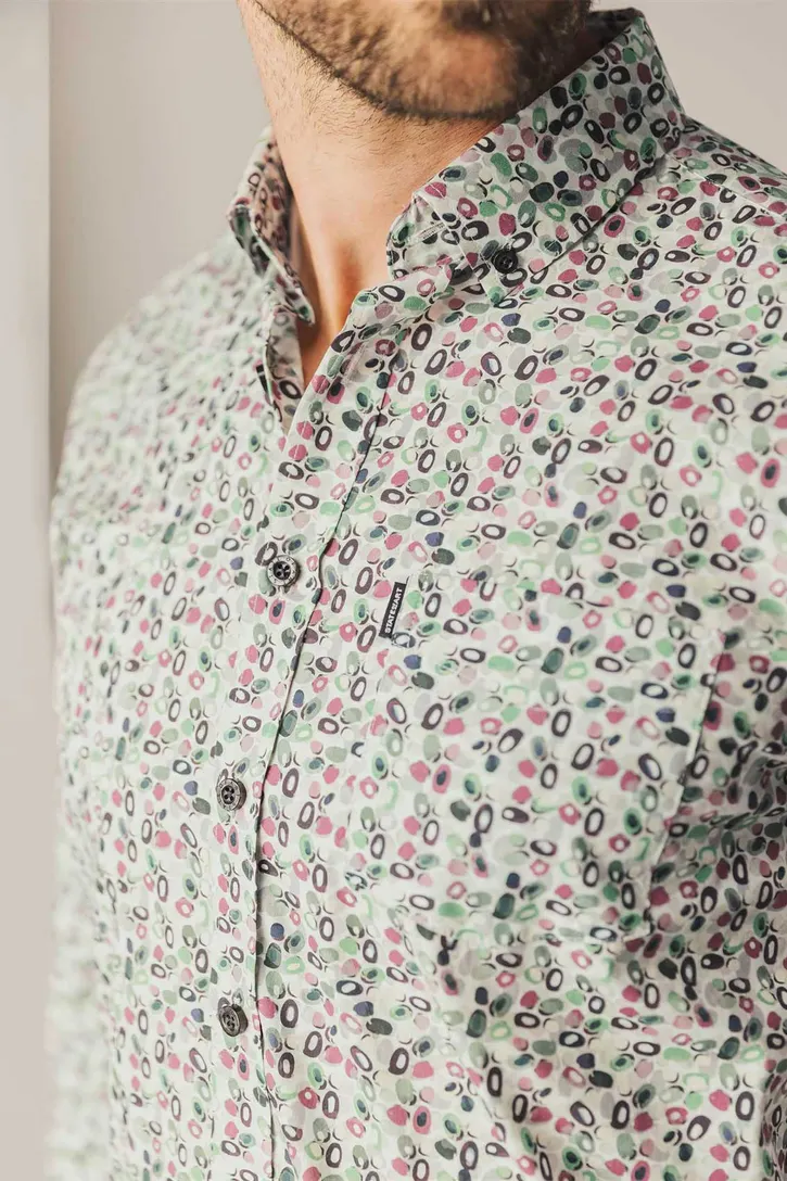 State of Art casual overhemd roze geprint katoen