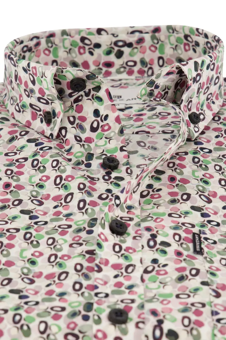State of Art casual overhemd roze geprint katoen