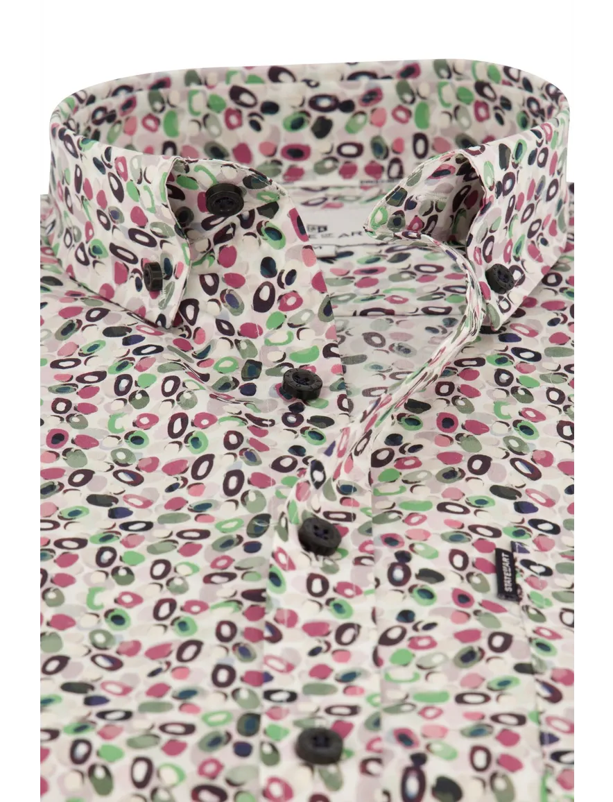 State of Art overhemd wijde fit roze geprint