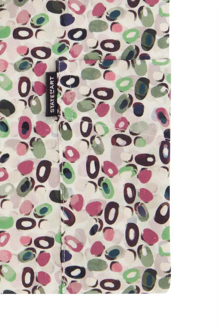 State of Art casual overhemd roze geprint katoen