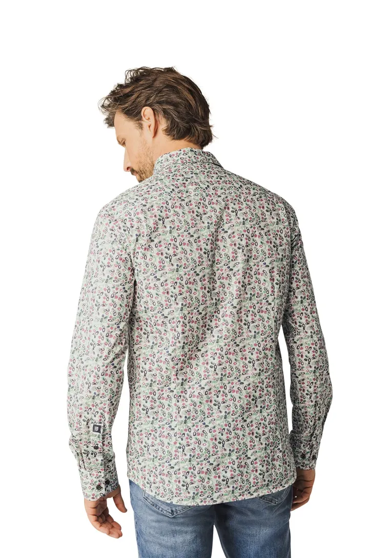 State of Art casual overhemd roze geprint katoen