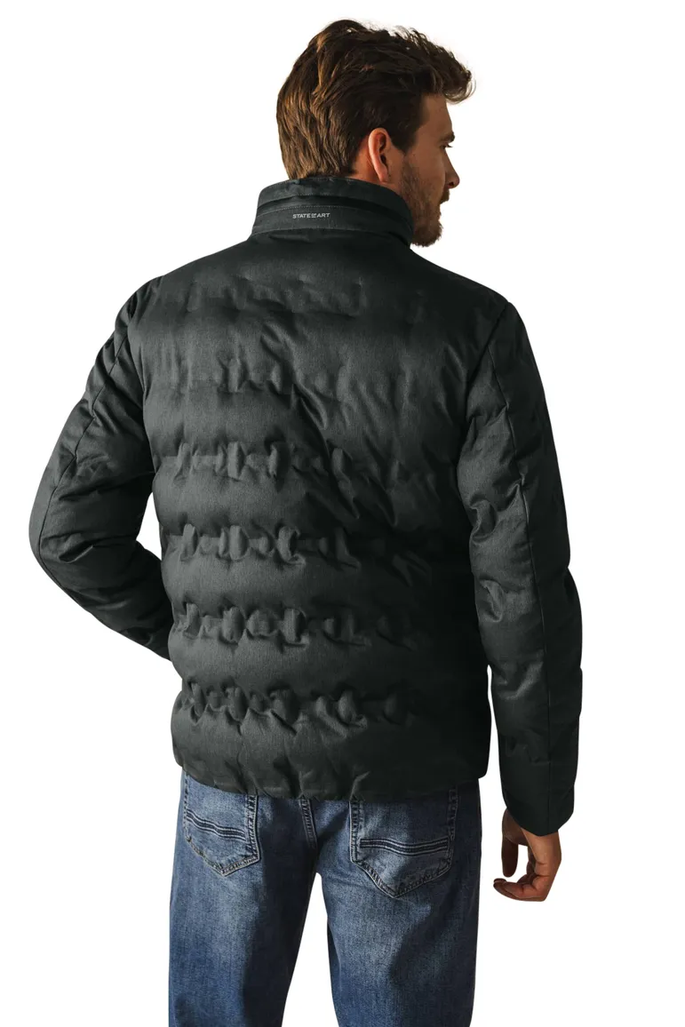 winterjas State of Art zwart wijde fit polyester effen rits