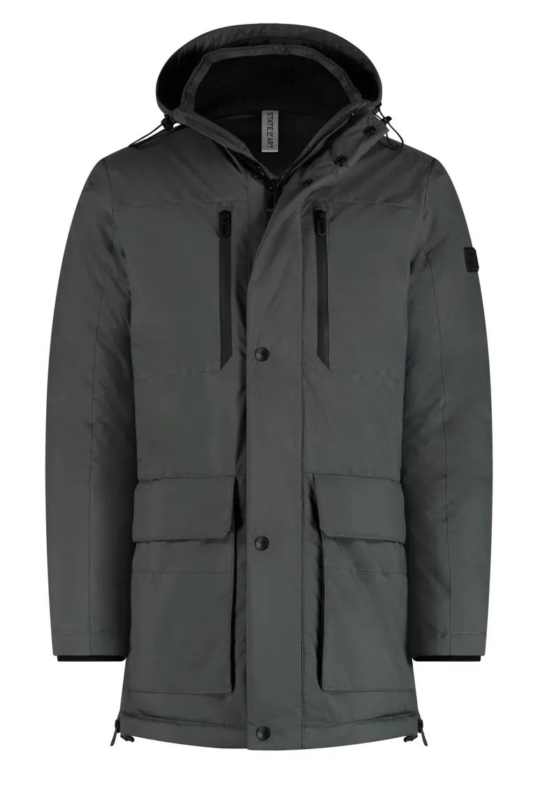 State of Art winterjas grijs wijde fit