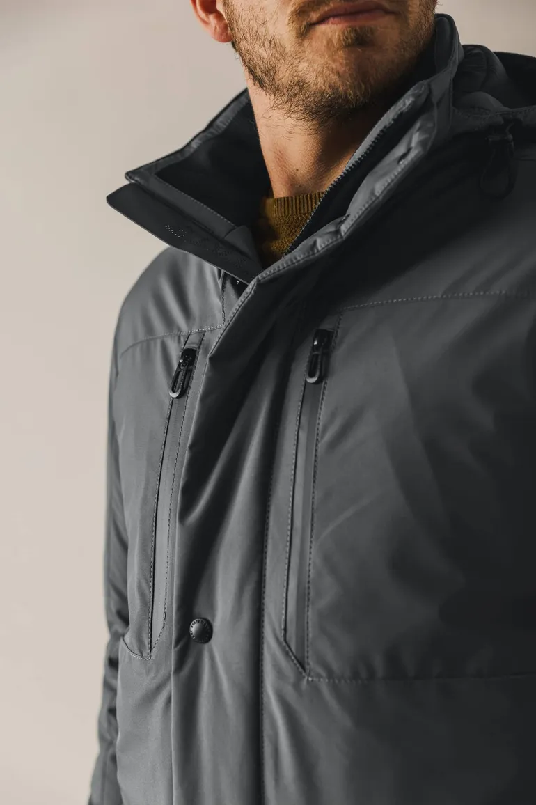 State of Art winterjas grijs wijde fit
