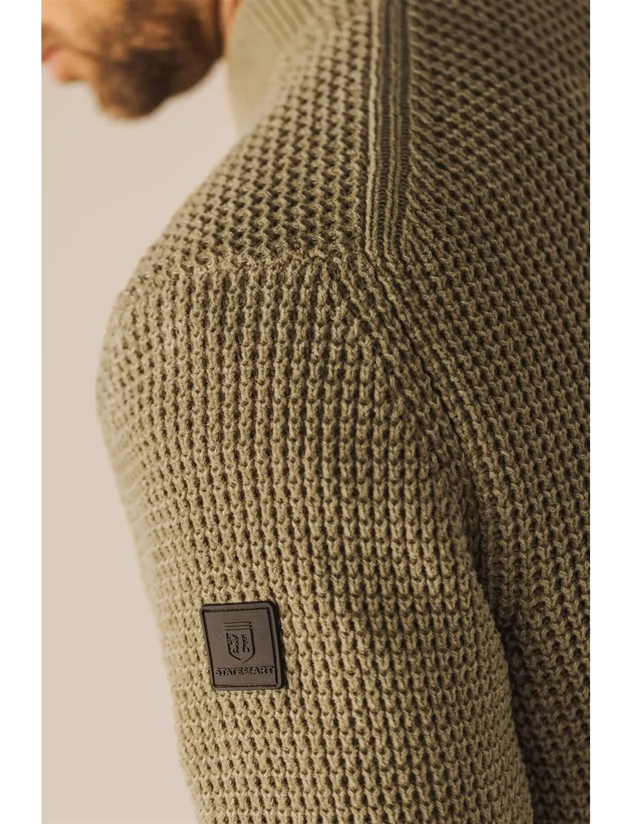 State of Art Vest gebreid beige 100% katoen