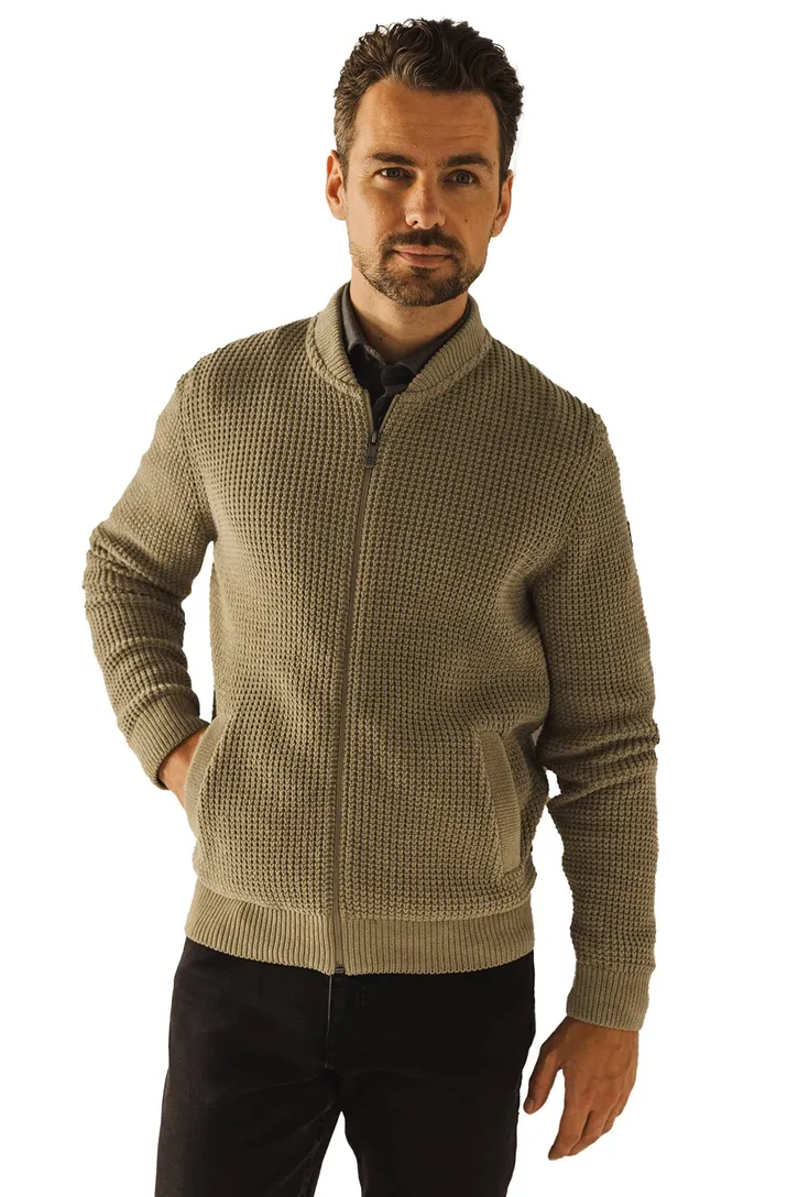 State of Art Vest gebreid beige wijde fit