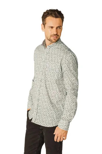 State of Art State of Art casual overhemd groen geprint