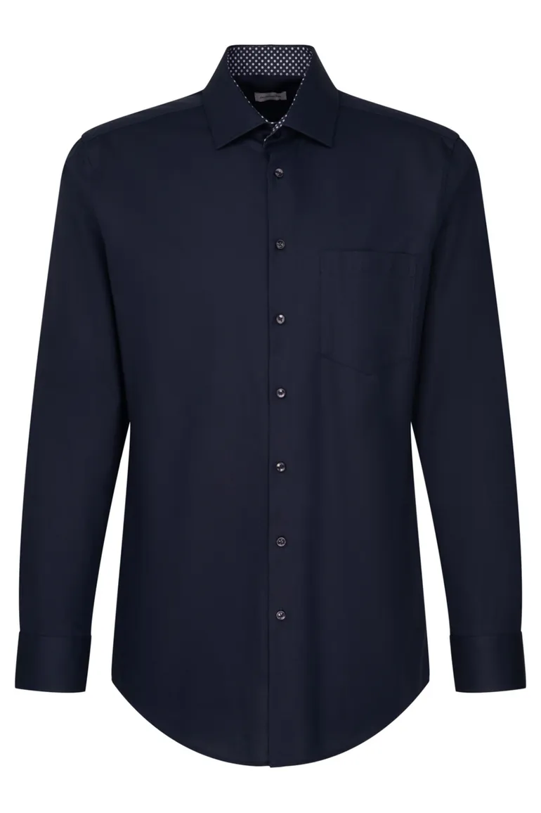 Overhemd donkerblauw Seidensticker